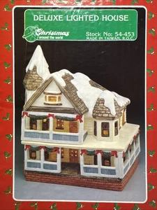 Molde soplado de plástico navideño de colección iluminado casa mesa pueblo 1988 victoriano - Imagen 1 de 9