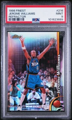 1998-99 1998 FINEST REFRACTOR JEROME WILLIAMS #216 PSA 9 MINT RARE POP-1 (1^) - Image 1 of 3