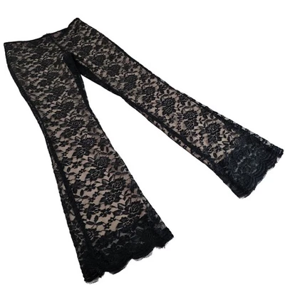 Pantalones de Encaje Vintage Y2K Rue21 Talla 6 Negro Corte Bota Acampanado Alt Fairy Whimsigoth Foto 1 de 4