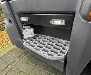 Black Stainless Steps Strips + White LEDs To Fit Scania Next Generation Truck - Picture 1 of 5