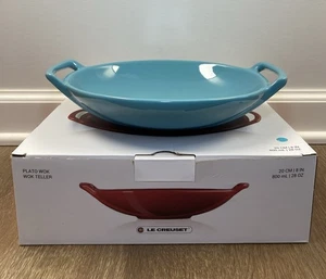 "Turquoise" LE CREUSET 8" Stoneware Wok Dish Bowl NWT 28 oz Blue Asian - Picture 1 of 11