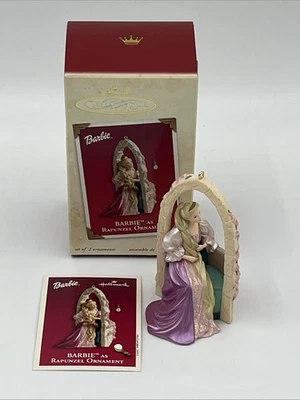 2002 Hallmark Keepsake Barbie como Rapunzel adorno cepillo de pelo caja de tarjetas de memoria usado en excelente estado Foto 1 de 4