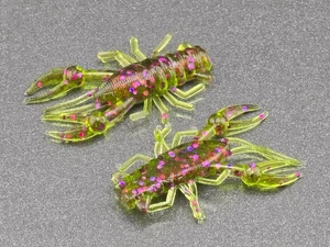 (30) 1" MINI CRAW "Candy Green" Crappie Panfish Jig Crawfish Lure Soft Plastic - Picture 1 of 2