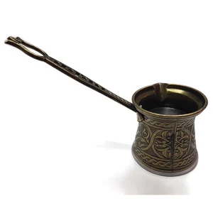 FINJAN Metal Turkish Traditional Arabic Coffee Tea Pot Warmer Maker on Gas - Picture 1 of 13