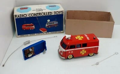 Gakken Tin Bus Volkswagen FIRE DEPT FD RC. NON TESTATO! Anni '60 Gakken - Bild 1 von 4