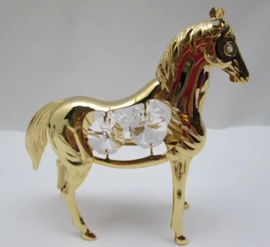 24K vergoldet Kristall Auge Pferd Swarovski Kristall Ornament oder Figur - Bild 1 von 9