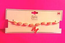 🌷 JUSTICE GIRLS SHELLS CHOKER NECKLACE LETTER INITIAL “M” NWT! ❣️SHIPS FREE!❣️