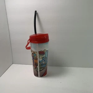 Universal Studios Becher rot Hollywood Coca-Cola Souvenir Free Style Tasse mit Strohhalm - Bild 1 von 11