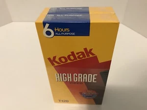 KODAK T-120 High Grade 6 Hour Blank VHS Tape (Lot of 2) BRAND NEW Factory Sealed - Picture 1 of 3