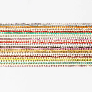 Cadena de cristal de estrás de 2 mm 14pp | Borde de artesanía hágalo usted mismo | 3 pies - Imagen 1 de 2