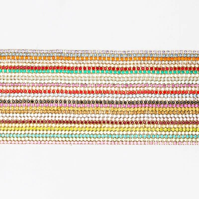 2mm 14pp Rhinestone Crystal Chain | DIY Crafting Trim | 3 Feet - Image 1 of 2