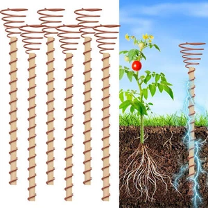 6/12x Electroculture Copper Garden Stakes Garden Copper Coils Gardening Antenna - Picture 1 of 10