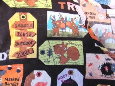 SCRUB TOP  OUT DOOR TRAILS  size  3X    Wood Animals  Bears/ Owls/  Scrub Star - Image 1 of 4