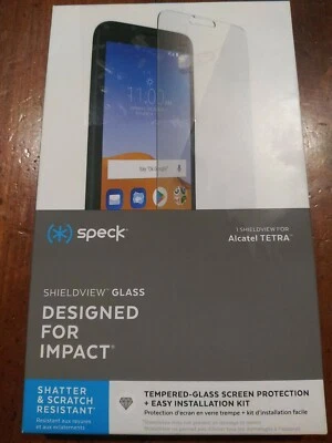 Protector de pantalla de vidrio de visión Speck Alcatel Tetra Shield Foto 1 de 2