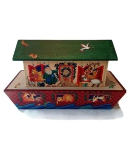 Sello Arca de Noé Portatarjetas de Navidad Almacenamiento o Caja de Regalo Decoración de Mesa de Navidad - Imagen 1 de 5