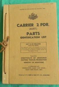 1943 Australian Carrier 2PDR Parts Identification List - Picture 1 of 10