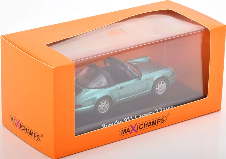 PORSCHE 911 964 CARRERA 2 TARGA 1991 VERDE METALLICO MINICHAMPS 940061364 1 43