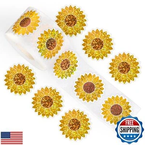 Wal Sommer Sonnenblume Blumen Aufkleber Rolle Laser Gelb Siegel Sticker Flow - Bild 1 von 5