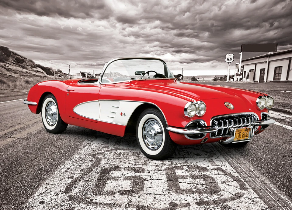Eurographics 1959 Corvette - Driving Down Route 66 1000 Piece Jigsaw Puzzle - Image 1 of 1