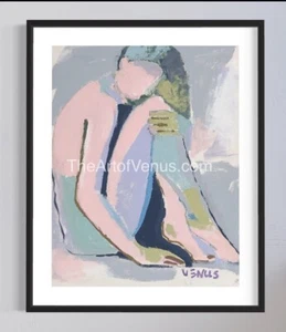 Original Painting Figurative Fine ART PRINT Colorful Abstract Expressive Figure - Picture 1 of 6