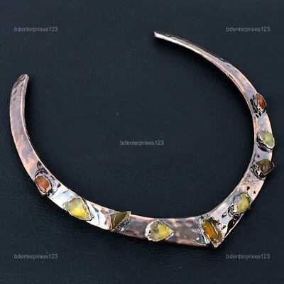 Gargantilla áspera hessonita natural cobre venta día de la madre collar electroformado Foto 1 de 4