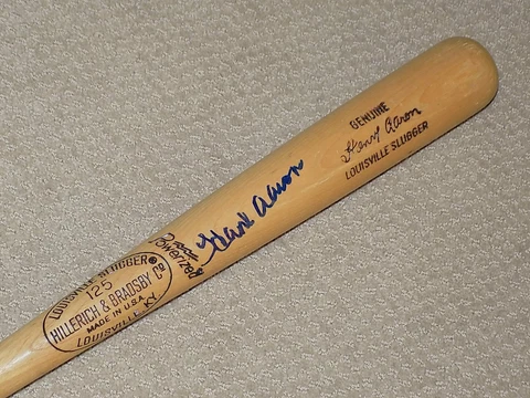 Hank Aaron H&B Signed Game Bat Atlanta Braves HOF MLB Cover
