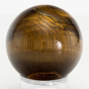 Sfera occhio di tigre sfera cristallo NATURALE ferro lucido 40 mm 92 g C0477 - Foto 1 di 9
