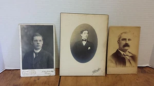 3 fotografías antiguas de caballeros victorianos retratos foto de estudio - Imagen 1 de 7