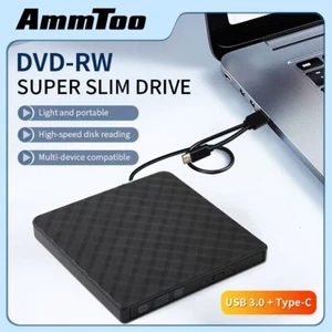 External USB3.0 DVD RW CD Writer Slim Optical Drive Burner Reader Playr Tray Typ - Afbeelding 1 van 13
