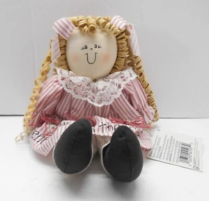 NWT  NOS Hartin Int'l Raffia Hair Dolls FRIENDSHIP WARMS THE HEART New With Tags - Picture 1 of 7
