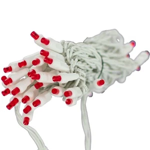 UL Listed LED Red White Wire Christmas String Lights Steady 5MM Mini 50L Sets - Picture 1 of 6