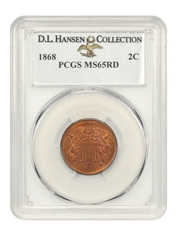 1868 2c PCGS MS65 RD ex: D.L. Hansen Cover