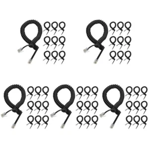 Set of 5 Handset Replacement Cable Landlines Phone Cords Coiled Telephone - Zdjęcie 1 z 12