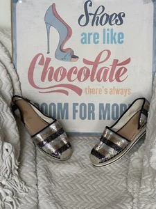 Tommy Hilfiger Carliss 2 d'Orsay Sequined Espadrille Flats Women's 9.5 - NICE - Picture 1 of 10