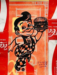 Mid Century Peter Mars Collage Pop Art Bob's Big Boy Burgers and Coke Americana