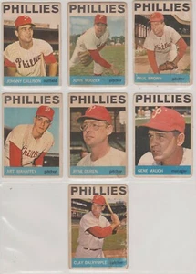 LOT OF SEVEN 1964 PHILADELPHIA PHILLIES VENEZUELAN CARDS JOHNNY CALLISON MAUCH  - Bild 1 von 2