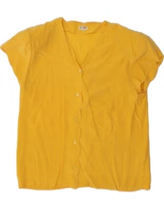 BALLOON Womens Oversized Short Sleeve Shirt Blouse IT 40 Small Yellow Silk CJ09 - Picture 1 of 4