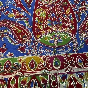 Wool Hand Embroidered Shawl 82”x 26” Pashmina Stole Woolmark New w/Tag & COA - Picture 1 of 8