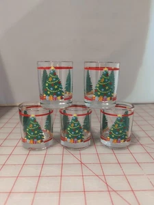 Set of 5 Christmas Shot/Votive Glasses - Picture 1 of 4