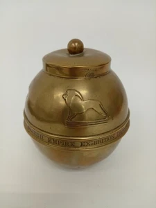 Antique Lipton's Brass Souvenir Tea Caddy Tin British Empire Exhibition 1924 - Picture 1 of 5