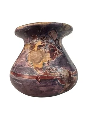 Jarrón mapa del mundo maceta pequeña piedra decorativa Foto 1 de 4