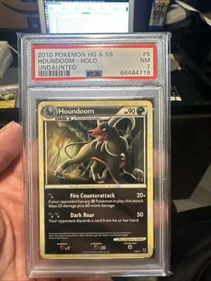 2010 Pokemon PSA 7 Near MINT Houndoom Holo - #5/90 HGSS Undaunted Vintage Rare - Image 1 of 2