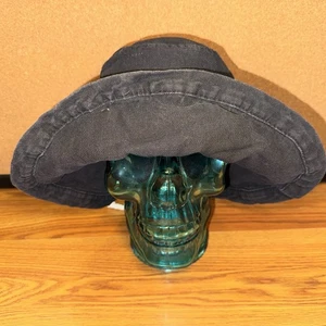 Scala Collezione Women's Black Cotton Canvas Sun Bucket Hat w/ Drawstring-EUC! - Picture 1 of 5