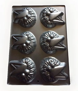 Vintage 1984 Wilton Big Bird Sesamstraße 6-Gesichter Backen Süßigkeiten Gelee Form Pfanne gebraucht - Bild 1 von 4