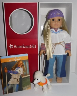 LNIB First Version Julie American Girl Doll ORIG. BRAID w Meet Outfit, DOG, Box - Image 1 of 4