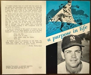 1959/1960 Bobby Richardson religious pamphlets American tract Great For TTM auto - Picture 1 of 2