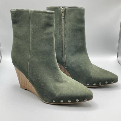 Botines de cuña apilados con tachuelas Reeya de cuero genuino Journee Signature talla 8 Foto 1 de 4