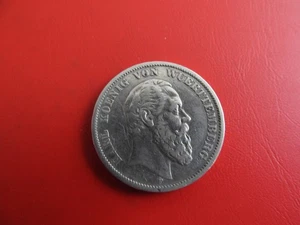 * Württemberg 5 Mark 1875 F. Silber * Karl (194)(Alb.6) - Bild 1 von 2