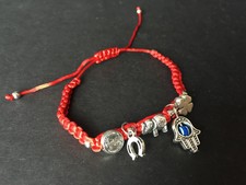 MEDALLA De San Benito Bracelet Decade Prayer Protection Red Shamballa