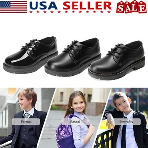 US Boys Girls Dress Shoes Casual Shoes School Uniform Shoes Oxford Wedding Shoes - Picture 1 of 15